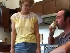 Hot and Naff Milf and Her Step-son Kitchen Fuck