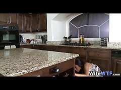 Negro wife fucked on kitchenette balk