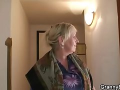 Age-old granny bitch is picked up increased by fucked